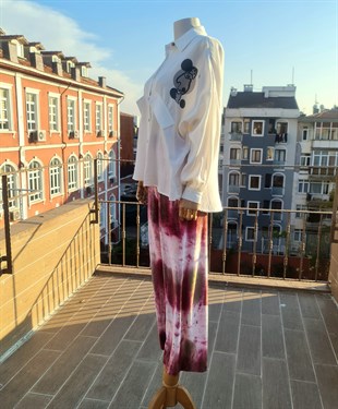 Beyaz Bol Pamuk Bayan Gömlek