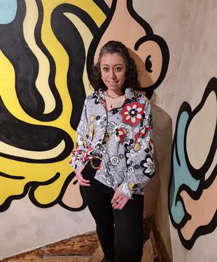 Çiçek Desenli Oversize Gri Renk Kadın Gömlek