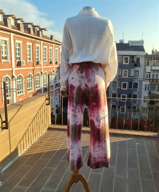 Desenli Kadife Bayan Pantolon