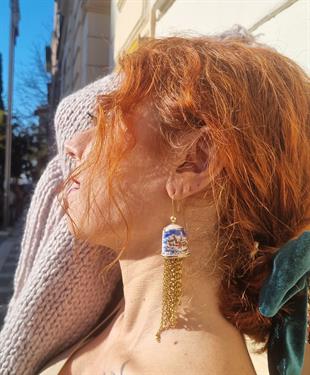 Dingdong Gümüş Altın Kaplamalı Çan Küpe