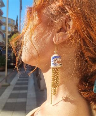 Dingdong Gümüş Altın Kaplamalı Çan Küpe