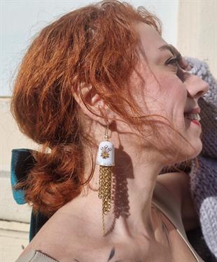 Dingdong Gümüş Altın Kaplamalı Çan Küpe