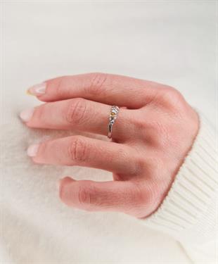 Doğal Sitrin Taş Başak Gümüş Yüzük