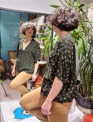 Flor Crop Top Gömlek