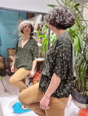 Flor Crop Top Gömlek