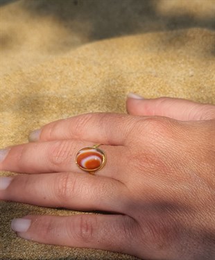 Karnelyan Taşlı Yüzük