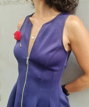 Kırmızı Çiçek Broş İğnesi