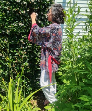 Lacivert Kısa Kimono