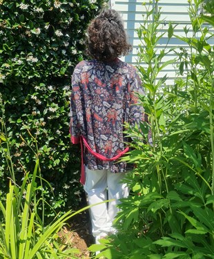 Lacivert Kısa Kimono