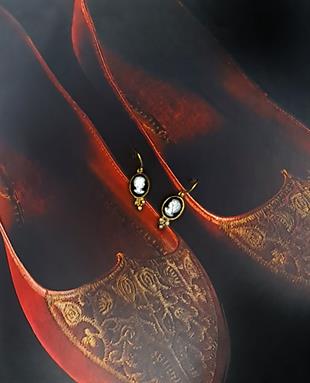 Lady Cameo Retro Gümüş Küpe