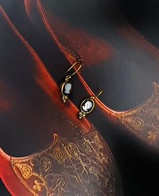 Lady Cameo Retro Gümüş Küpe