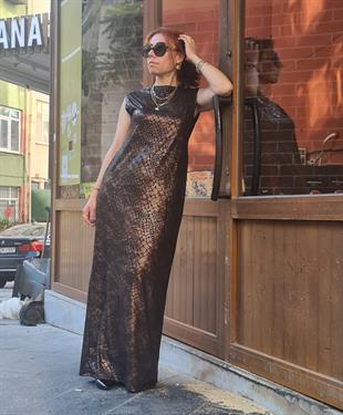 Leopar Uzun Jarse Elbise