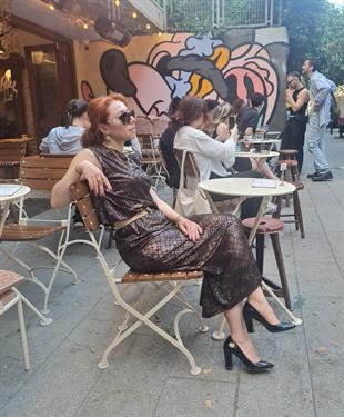 Leopar Uzun Jarse Elbise