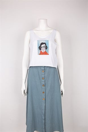 Kalın Kaşlı Madonna Askılı T-shirt