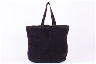 Mavi Saçlı Kız Jean Tote Bag