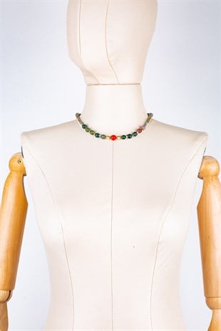 Mercan Ceyt Taşlı Balık Kolye