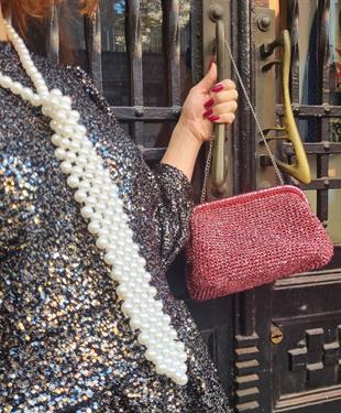 Nemetona El Örgüsü Pembe Çanta