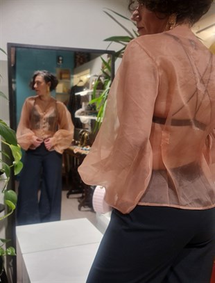 Pinky Transparan Gömlek