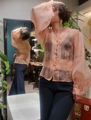 Pinky Transparan Gömlek