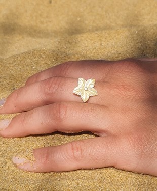 Sarı Çiçek Gümüş Yüzük