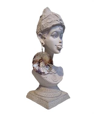 Sedef Plaka Gümüş Küpe