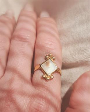 Sedef Taşlı Gümüş Yüzük