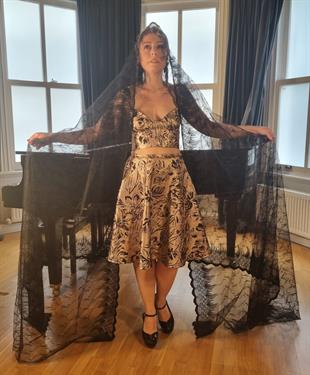 Siyah Dantel Özel Kesim Tasarım Kimono