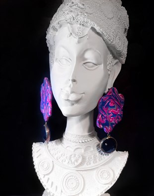 Taşlı Polimer Küpe