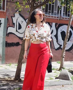 Tavuk Desenli Kadın Gömlek