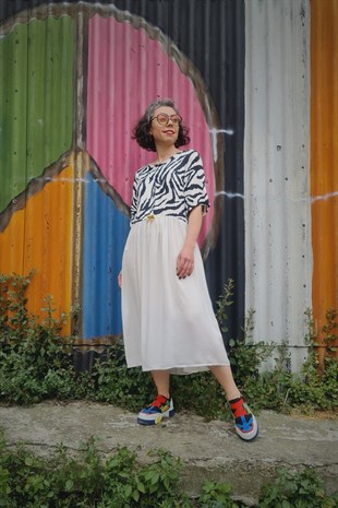 Zebra Desenli Elbise