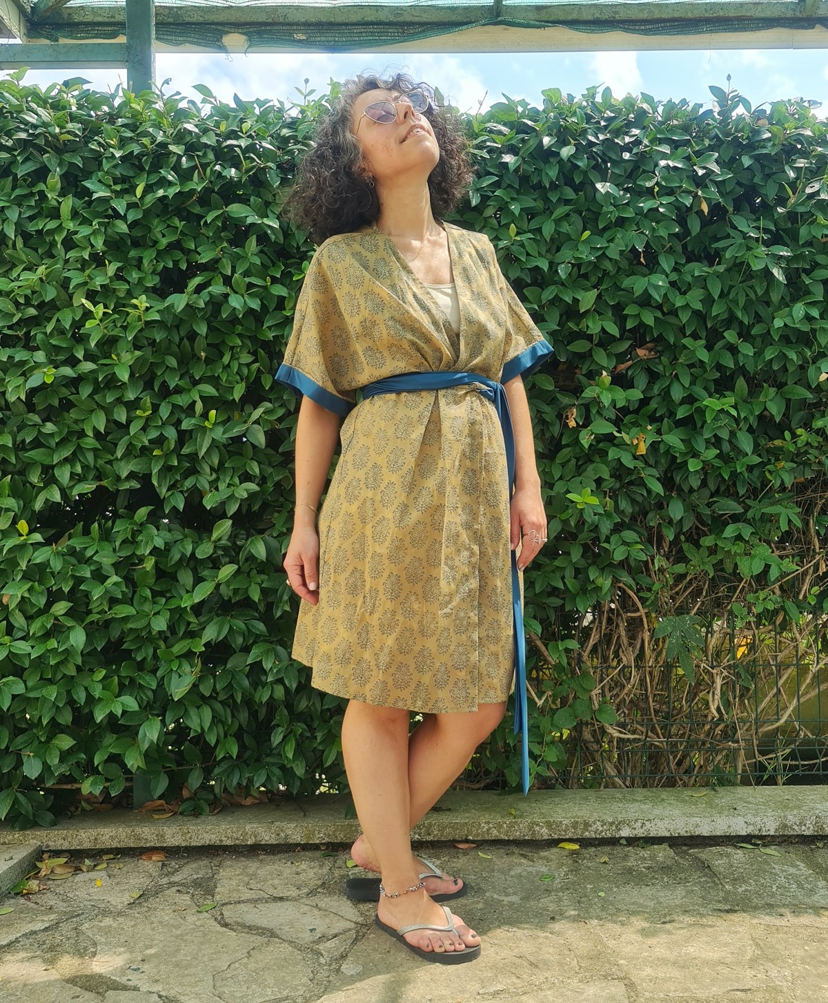 Çiçek Baskılı Kimono