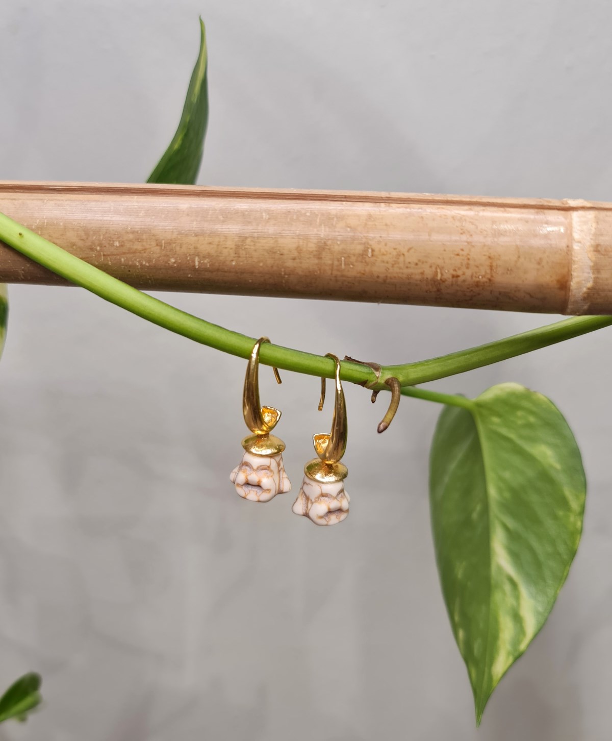 Doğaltaş Buddha Küpe