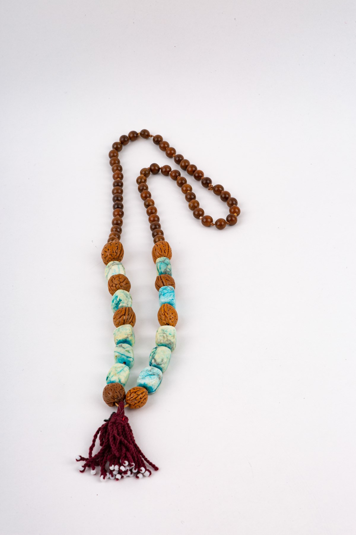 Sandal Ağacı Doğal Taşlı Kolye