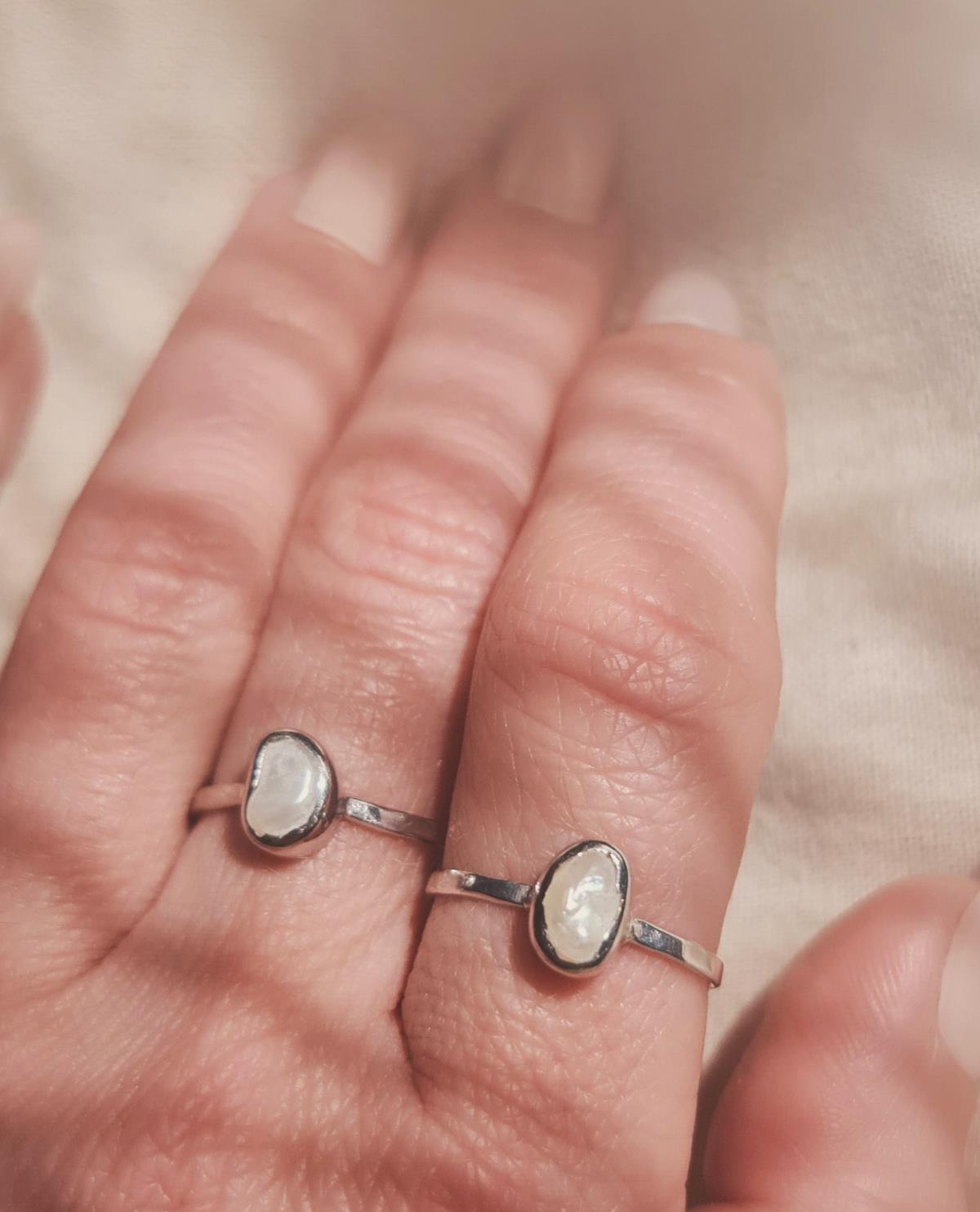 Tiny İnci Gümüş Yüzük