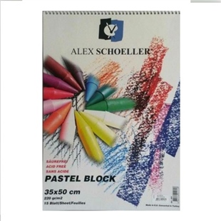 Alex Schoeller Pastel Blok Spiralli 35x50 220gr. Siyah