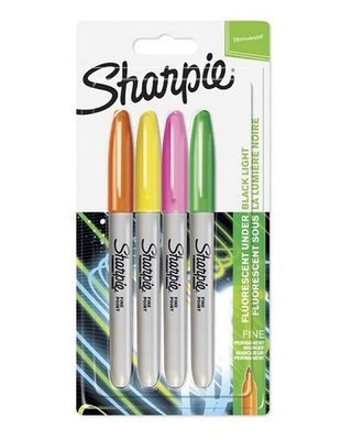 Sharpie Fine Permanent markör, Neon renkler,4'lü Bls