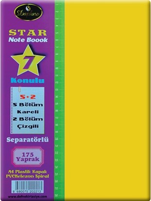 Star Plastik Kapak Ayraçlı 5+2 A4 Defter