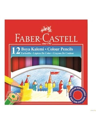 Faber-Castell Karton Kutu Boya Kalemi 12 Renk Yarım Boy