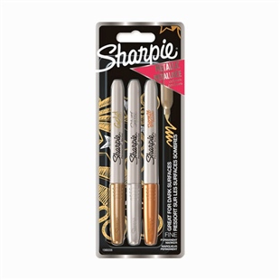 Sharpie Fine 3lü Metallic Permanent Marker Seti