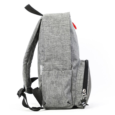 Byc Dino Deri Detaylı Erkek Çocuk Sırt Çantası Gri