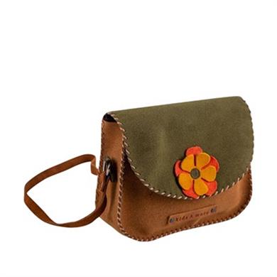 Flower Çiçekli Kız Çocuk Postacı Çanta Haki