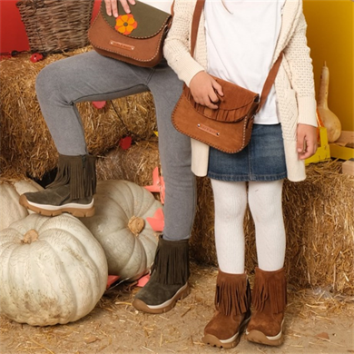 Flower Çiçekli Kız Çocuk Postacı Çanta Haki