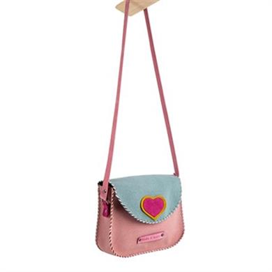 Heart Kalpli Kız Çocuk Postacı Çanta Pembe