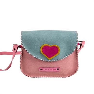 Heart Kalpli Kız Çocuk Postacı Çanta Pembe