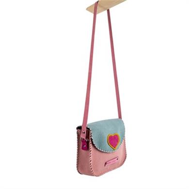 Heart Kalpli Kız Çocuk Postacı Çanta Pembe