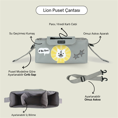 Lion Puset Çantası Gri