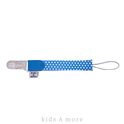 Mavi Renk Puantiye Desenli Unisex Bebek Emzik Askısı