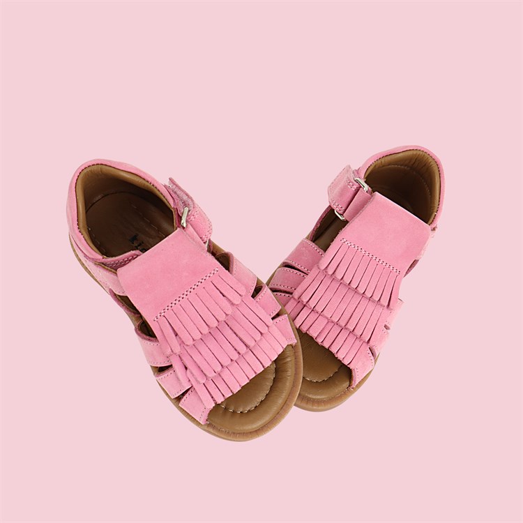 Verano Tek Cırtlı Püsküllü Arkası Kapalı Deri Kız Bebek Sandalet Pembe  Fiyatları Seçenekleri - Kids A More