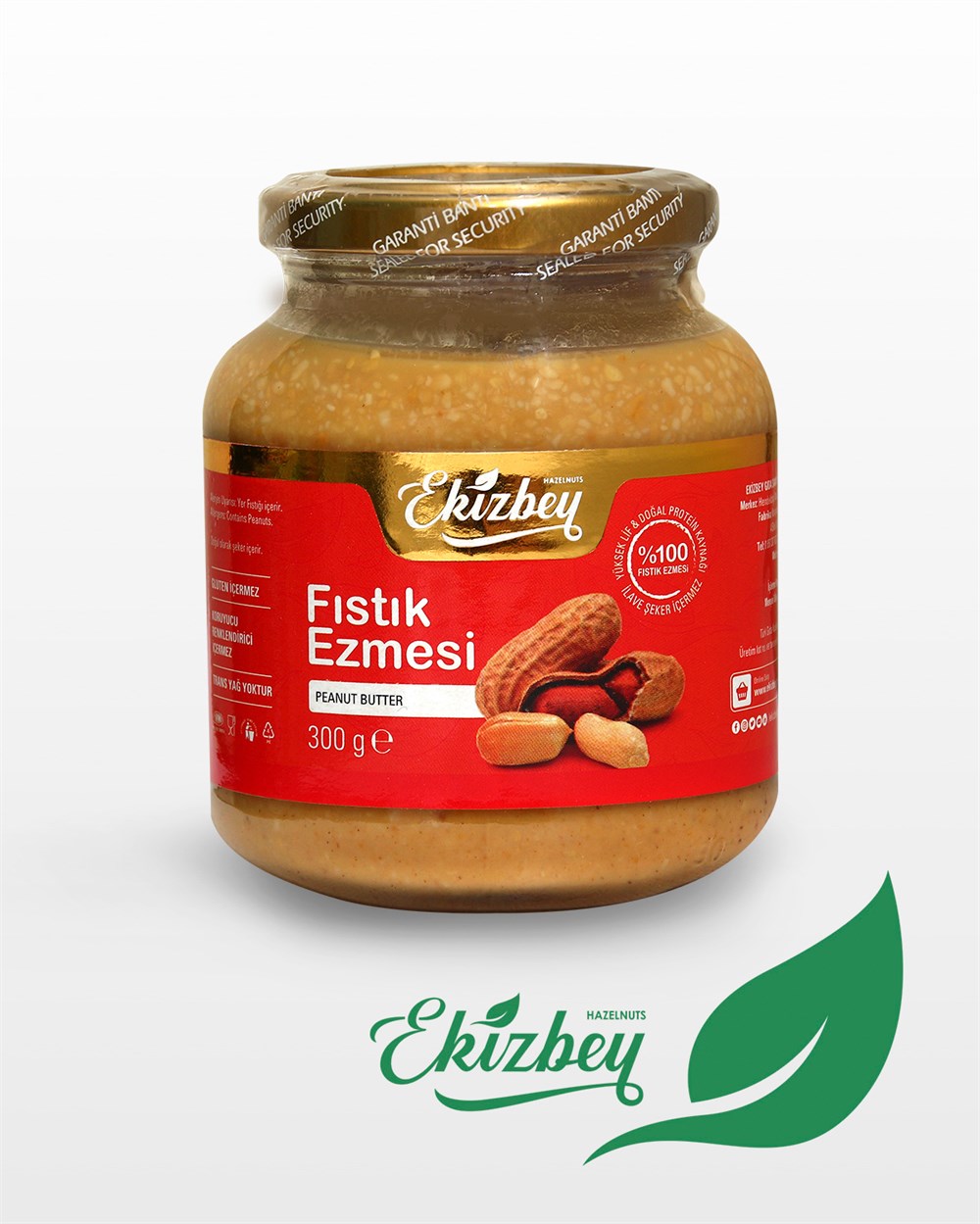 Ekizbey %100 Fıstık Ezmesi 300g Cam Kavanoz