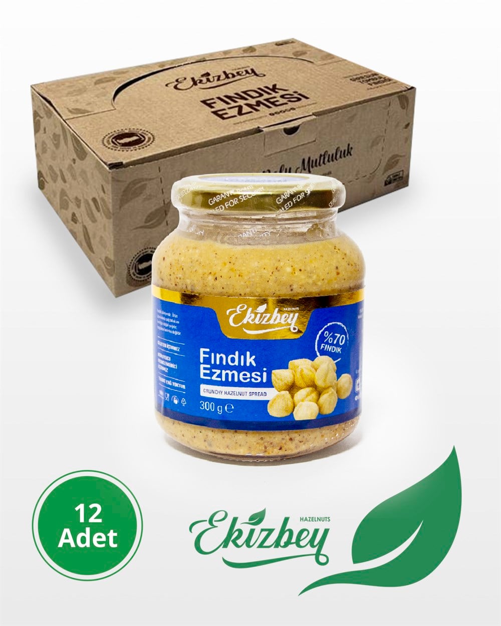 Ekizbey Fındık Ezmesi 300g 12 Adet